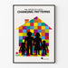 Dekoratives Poster Familienleben in Amerika und Buntes Haus
