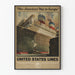 Vintage-Poster der United States Lines - Amerikanische Überfahrt nach Europa