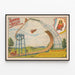 Vintage-Poster Barnum & Bailey Cascade Automobil — gerahmtes Bild an der Wand