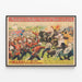 Vintageposter Barnum & Bailey - Schlacht im Sudan — gerahmtes Bild an der Wand