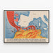 Historisches Poster der Seeblockadeinvasion in Nordafrika - Vintage-Wanddekoration — gerahmtes Bild an der Wand