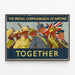 Vintage-Poster The British Commonwealth of Nations Zusammen — gerahmtes Bild an der Wand