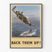 Vintage-Poster mit Unterwasseraufnahme und Lockheed Hudson Flugzeug