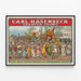 Vintage-Poster Carl Hagenbeck Greater Shows - Indianerkolonien bei Zeremonie — gerahmtes Bild an der Wand