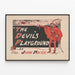 Vintage-Poster The Devil’s Playground in Rot und Schwarz — gerahmtes Bild an der Wand