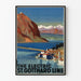 Vintage-Poster der elektrischen Linie St. Gotthard – Wanddekoration mit Berg und See