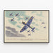 Poster Britische Spitfire im Formationsflug — gerahmtes Bild an der Wand
