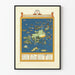 Kartografischer Poster der Vierzig Inseln - Vintage-Wanddekoration