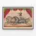 Vintage-Poster „The Four-Horse Act“ – Wanddekoration Zirkus und Pferde — gerahmtes Bild an der Wand