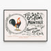 Vintage-Poster Amerikanischer Hahn The Game Fowl Monthly — gerahmtes Bild an der Wand