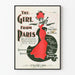Vintage-Poster The Girl from Paris in Rot und Schwarz