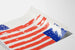 Grafisches Poster mit stilisiertem amerikanischem Flaggenmotiv Peter Paul Piech