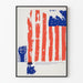 Grafisches Poster mit stilisiertem amerikanischem Flaggenmotiv Peter Paul Piech