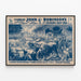 Vintage-Poster Zirkus The Great John Robinson's Buffalo Philippinen und Kanone — gerahmtes Bild an der Wand