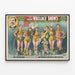 Vintage-Poster Zirkus The Great Wallace Shows und Familie Stirk Radfahrer — gerahmtes Bild an der Wand
