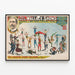 Vintage-Poster Le Great Wallace Shows - Skater auf Stelzen — gerahmtes Bild an der Wand