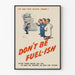 Vintage-Poster zur Sensibilisierung für Energieeinsparung - Don't Be Fuel-ish