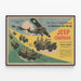 Vintage-Poster Kampagne Jeep Kriegs-Schulen — gerahmtes Bild an der Wand