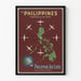 Vintage-Poster Philippinen Philippine Air Lines Route of the Orient Star
