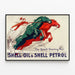 Vintage-Poster Shell Oil & Shell Petrol Pferdestärken — gerahmtes Bild an der Wand