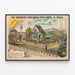 Vintage-Poster Der Zug, der von der Erde in die Hölle führt — gerahmtes Bild an der Wand