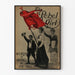 Vintage-Poster The Rebel Girl mit roter Fahne und engagierten Figuren