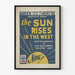 Plakat für Freilichttheater « Die Sonne geht im Westen auf »