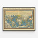 Vintage-Poster Karte Time & Tide der Vereinten Nationen 1948 — gerahmtes Bild an der Wand