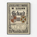 Theaterposter Porte Saint-Martin - Richard III von M. Ligier
