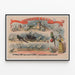 Vintage-Poster vom Theater H. Abdy mit tanzenden Papageien — gerahmtes Bild an der Wand