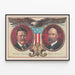 Vintage-Poster von Theodore Roosevelt und Charles W. Fairbanks mit amerikanischem Adler — gerahmtes Bild an der Wand
