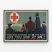 Vintage-Poster Rote Kreuz – Appell für humanitäre Hilfe — gerahmtes Bild an der Wand