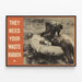Vintage-Poster They Need Your Waste Rubber für Wanddekoration — gerahmtes Bild an der Wand