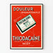 Vintage-Werbeplakat Thiodacaïne Midy bei rheumatischer Schmerzen