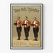 Vintage-Werbeplakat für Three Bells Cigarettes J & F Bell Glasgow