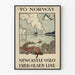 Vintage-Poster Kreuzfahrt Newcastle-Oslo Fred. Olsen Linie