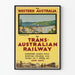 Vintage-Poster der Trans-Australian Railway in Richtung Westaustralien