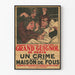 Vintage-Poster vom Grand Guignol Theater – Ein Verbrechen in einem Haus voller Verrückter