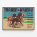 Vintage-Poster Trabrennen in der Krieau — gerahmtes Bild an der Wand