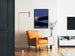 Abstrakter Poster Geometrische Kunstwerk Blau und Schwarz