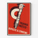 Vintage-Poster Präzise Arbeit - Industrielle Wanddekoration