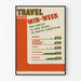 Vintage-Reise-Poster Mid-Week für Wanddekoration