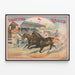 Vintage-Poster Trabrennen – Reitkunst Wanddekoration — gerahmtes Bild an der Wand