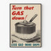 Retro-Vintage-Poster für die Küche mit Gasersparnis
