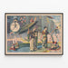 Vintage-Poster asiatischer Akrobaten in voller Darbietung — gerahmtes Bild an der Wand