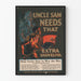 Vintage-Poster Uncle Sam braucht noch eine Schaufel voll - Historische Wanddekoration