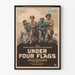 Vintage Wandposter Krieg unter vier Flaggen