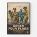 Vintage-Poster Krieg unter vier Flaggen Wanddekoration