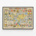 Vintage-Poster der Vereinten Nationen Weltkarte — gerahmtes Bild an der Wand