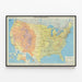 Poster Landkarte der Vereinigten Staaten Vintage — gerahmtes Bild an der Wand